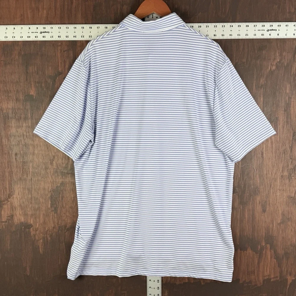 RLX Ralph Lauren Polo Shirt Striped Performance Golf Stretch‎ Blue White Men XL